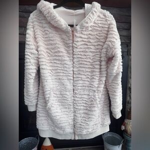 NWT Soft Surroundings Cream Textured Novella Hoodie Size XS